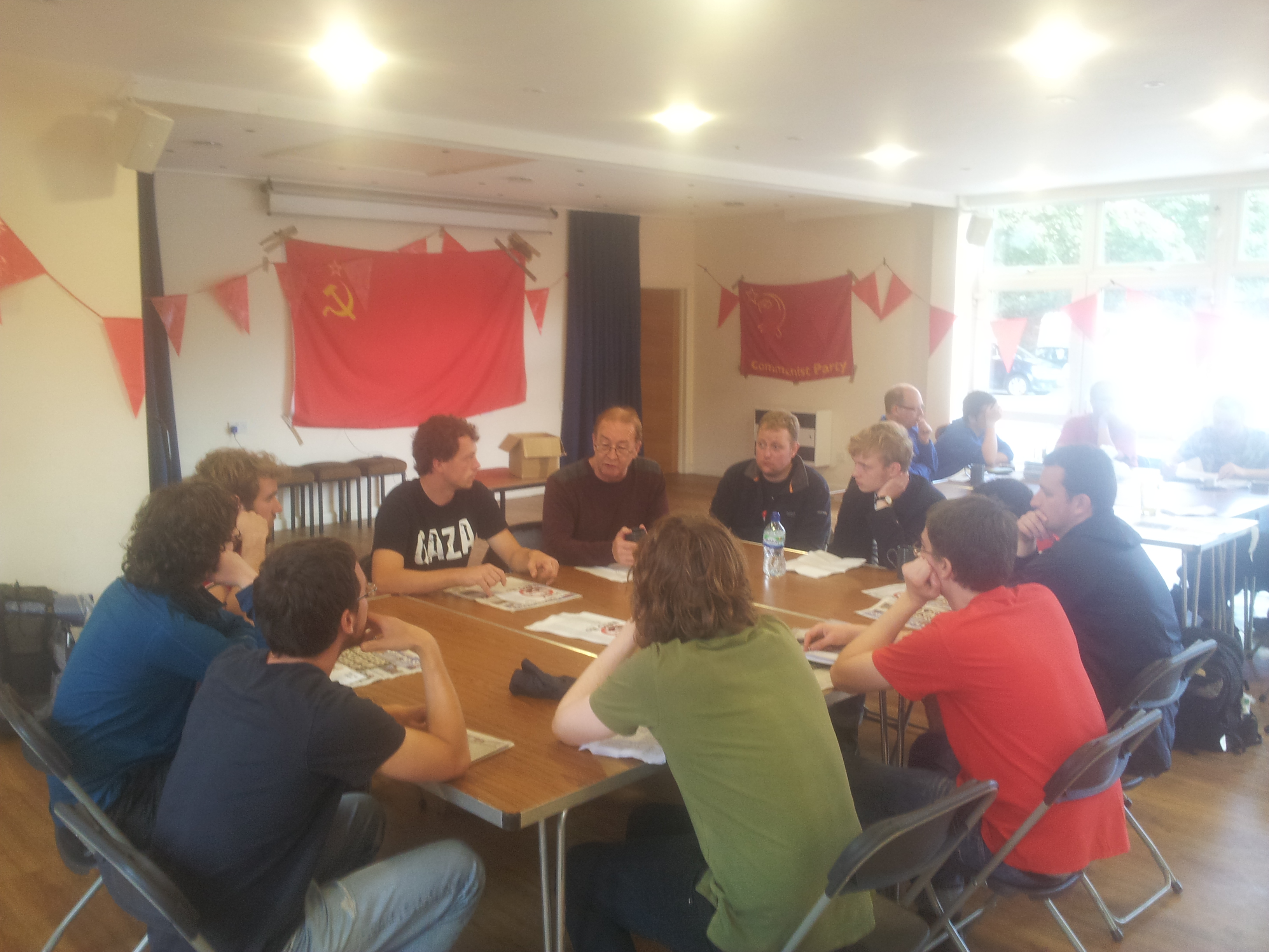 Sunday morning Education Classes with a visit from Communist Party of Britain General Secretary Robert Griffths who spoke on the CP and Elections; and the CP and the National Question